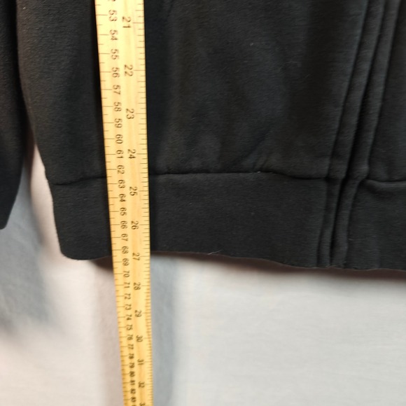 Adidas Black Zip Up Hoodie Track Jacket Yellow Stripes Logo Size S - Picture 11 of 12